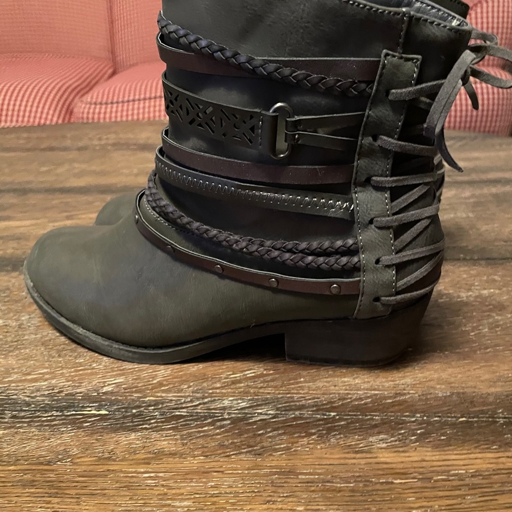 Gray booties